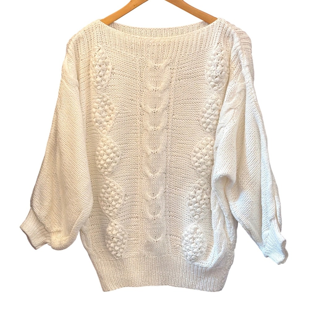 Vintage Cable Knit Sweater Grandmacore Coastal Grandmother Cottagecore Preppy